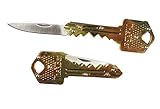 Gold Folding Pocket Key Knife 1.5-Inch Stainless Steel Drop Point Blade Hard Cased