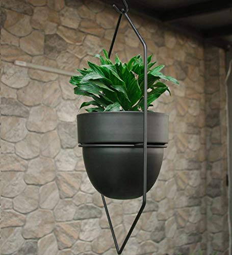 Truphe Metal Hanging Planters Plant Hanger Indoor Outdoor Hanging planters (Set of 1) Black