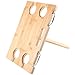 INNO STAGE Portable Bamboo Wine Table for Picnic, Foldable Snacks Cheese Board/Plate for Outdoor on Beach Park or Indoor Bed-4 Positions Holder for Glasses-Valentine's Day Gifts