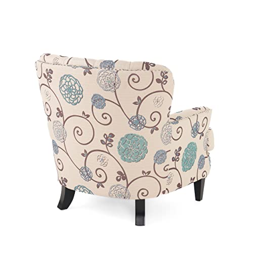 Christopher Knight Home Tafton Fabric Club Chair, White / Blue Floral Pricepulse