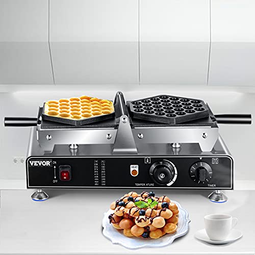VEVOR Bubble Waffle Maker, 110V Electric Egg Waffle Maker, 1500W Hong