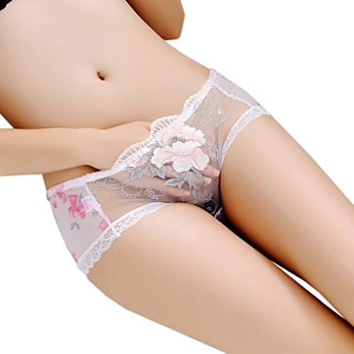 AOYOMO Women Low Waist Lace Briefs Panties Transparent G-String Underwear