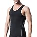 TopTie Men's Athletic Tank Top, Under Base Layer Sleeveless Shirt, Gym Workout Vest-Black-L