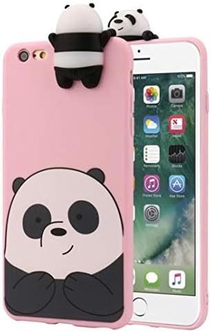 ALeis Big Sale 3D Cartoon Animals Cute We Bare Bears Soft Silicone Case Cover Skin for iPhone Candy Colour Lovely Girly Bear Design (iPhone Xs, Pink)