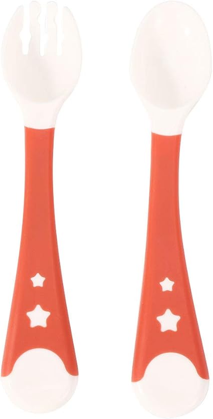 Amazon 環境にやさしい 洗いやすいポータブルベビースプーンフォークセット ベビーフードスプーン Pp素材子供に快適 Red ベビースプーン ベビーフォーク ベビー マタニティ 通販