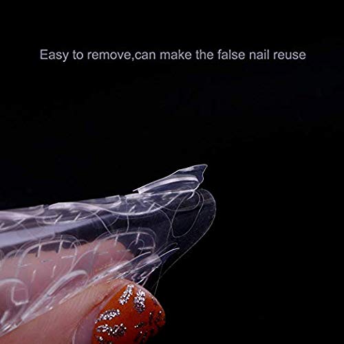 Siusio 1200pcs (50 Sheets) Nail Glue Sticker, Double Sided Nail Glue Jelly Gel Tape Transparent Flexible Adhesive Fake Nails Tips - Thumbnail 2