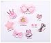 QUMY Dog Hair Clips Mixed Styles Varies Patterns Bows Pet Hair Accessories Grooming Product Hair Clips for Little Girls, 10 Piece (Pink)