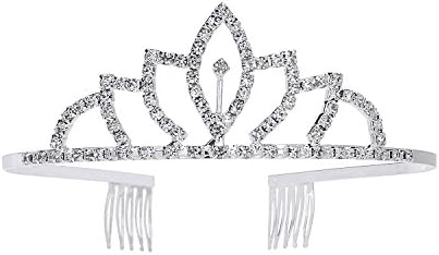 Princess Tiara Rhinestone Wedding Bridal Crowns Headband Girls Love Crystal Party Jewelry Silver Plated