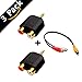 Gold Plated 3.5mm Male Stereo to 2 RCA Female Y Splitter Adapter Plug Converter (2-Pack)