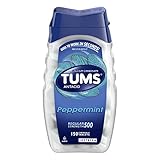 Tums Regular Strength Antacid Chewable Tablets, Peppermint, 150 Count