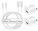 USB Wall Charger, Certified Tricon 5W 1A USB Portable Power Adapter with 6 FT / 2 Meter Lightning to USB Charging Cable - iPhone iPad Samsung iOS10 (2 Pack) White