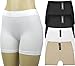 Women's Seamless Boyshorts Underwear Panties Underskirt Shorts (Value Pack Of 4 Assorted Colors - 2 Blacks, 1 White, 1 Beige. Size: Extra Small To Small)