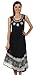 Sakkas A900 Batik Flower Caftan Tank Dress / Cover Up - Black / White - One Size