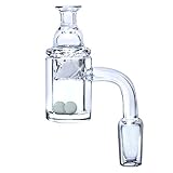 LEKA NEIL 25mm Wide 90 Degree 4mm Thick Quartz with Glow Ball(14mm Male)