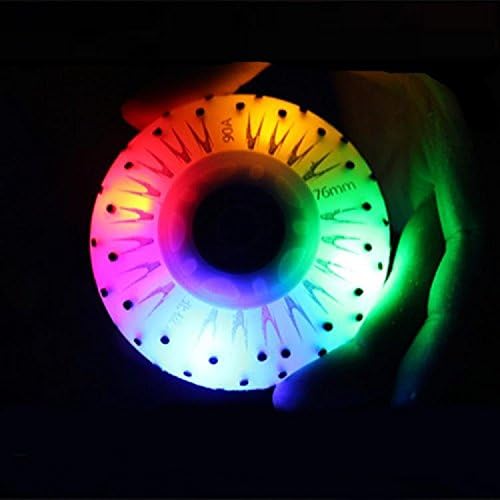 7 Colors LED Light Outdoor Inline Skate Wheels With Spark 72MM/76MM/80MM/90A Flash Roller-4packs/Lot (76mm)