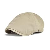 VOBOOM Cotton Flat Cap Cabbie Hat Gatsby Ivy Cap Irish Hunting Hat Newsboy (Khaki)