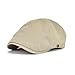 VOBOOM Cotton Flat Cap Cabbie Hat Gatsby Ivy Cap Irish Hunting Hat Newsboy (Khaki)
