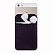 Magic Vosom Card Secure Holder Stick on Lycra Wallet Pouch Support iPhone 6 7 Samsung Galaxy and Blu Smartphones Purple