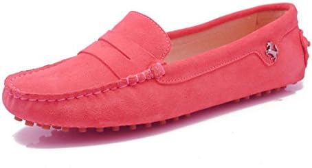 Minishion Girls Womens Casual Comfortable Suede Leather Driving Moccasins Loafers Boat Shoes Flats