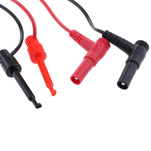 gazechimp 1Meters Multimeter Test Leads Probes 2X Hook Clip to 2X Banana Plugs Cable - Thumbnail 4