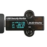 DROK OLED Digital Multimeter USB 4-25V Voltage Ampere Capacity Electricity Temperature Time 6in1 Digital Meters, USB Battery Tester Power Detector Monitor