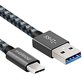 Usb C Cable, wellead [3.3ft\Dark Grey] Type C Usb 3.0 Cable Nylon Braided Cable for Samsung Galaxy S8 plus, Google Pixel, Nintendo Switch, Lg G5 G6 V20 and More