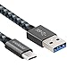 Usb C Cable, wellead [3.3ft\Dark Grey] Type C Usb 3.0 Cable Nylon Braided Cable for Samsung Galaxy S8 plus, Google Pixel, Nintendo Switch, Lg G5 G6 V20 and More