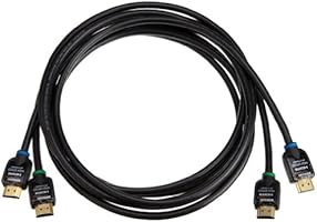 AmazonBasics 2-Pack High-Speed HDMI Cables Supports Ethernet, 3D and Audio Return, 6.5 feet