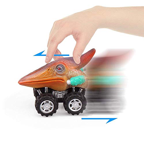 image for ZHMY Dinosaur Toys, Pull Back Dinosaur Cars, Creative Gifts for 3-12 Y
