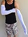 Women's UV Cooling Sun Protection Arm Sleeves (Pair) Golf, Outdoors, Hiking, Cycling (White, Med/Large)