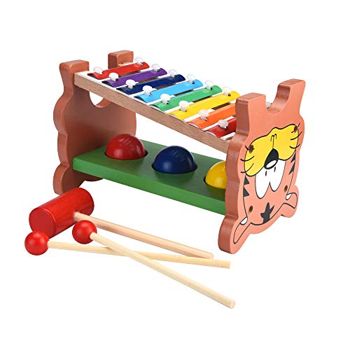 Dacawin Wooden Learning Hammering & Pounding Toy + 8 Notes Xylophone + Shape Color Recognition Xylophone Educational Toys Sets for Kids Toddlers (Multicolor, Baby Toys) - Thumbnail 5