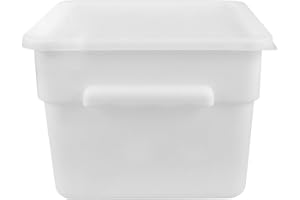 Lurrose Commercial Food Storage Container with Lid: 12L Square Plastic Storage Bin with Handle for Kitchen Restaurant - Freez