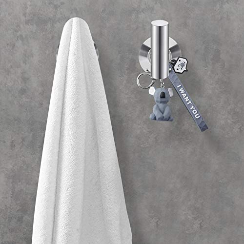 Topspeeder 2 Pcs Bathroom Towel Hooks, Coat/Robe Clothes Hooks, SUS 304 Stainless Steel Wall Hook Heavy Duty for Bedroom,Kitchen,Restroom,Bathroom,Hotel,Brushed Nickel and Wall Mounted