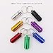 HRX Package 7PCS Mini Aluminum Keychain Pill Fob Holder, Waterproof Single Pill Case Box, Little Daily Pill Bottle for 7 Day