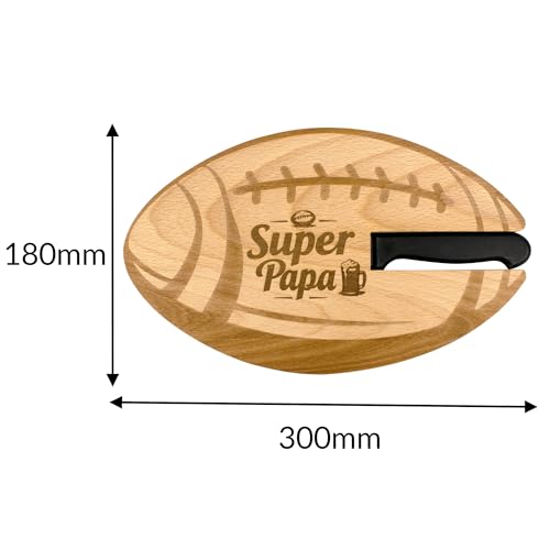 ERNESTINE - Rugby Papa aperitif board - Christmas gift for dad sports fan - Father's Day gift idea - rugby gift ideas for men - personalized aperitif board - sports cutting boards