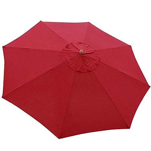 oldzon 13' Ft Patio Wooden Umbrella Sunshade German Beech Wood Outdoor Beach Pool Yard with Ebook - Thumbnail 5