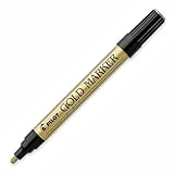 Pilot Creative Permanent Marker - Medium Marker Point Type - 1 mm Marker Point Size - Gold Ink - Gold Barrel - 1 Each