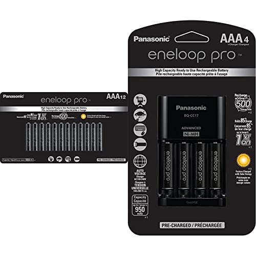 Panasonic Eneloop Pro Battery Charger w/ 4 NiMH AAA Batteries K