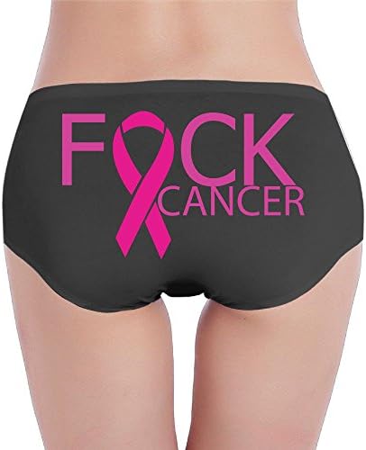 Yhwoq Women's Low-Rise Lingerie F#ck Cancer Cotton Hipsters Bikini Brief Panties Underwear S