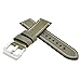 Green 24mm Genuine Leather Wristwatch Watch Band Oil Tan Vintage Watchband for Men with Stainless Buckle