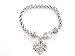 Cheer Cheerleading Clear Crystal Heart Silver Chain Bracelet Jewelry Cheerleader
