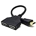 REDGO HDMI Male To Dual HDMI Female 1 to 2 Way Splitter Adapter Cable Converter For HDTV,Support Two TVs The Same Time,Signal 1 in 2 Out