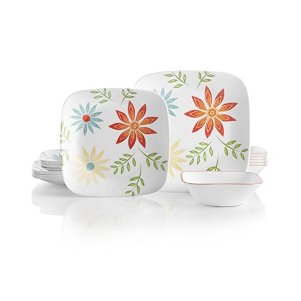 Corelle Service for 6, Chip Resistant, Happy Days Dinnerware Set, 18Piece The Home Kitchen Store