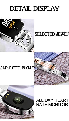 Symfury Fitness Tracker Watch, Waterproof HR Activity Tracker Blood Pressure, Women Jewelry Smart Wristband with 8 Sport Mode Health Sleep Monitor Calorie Kids Pedometer Birthday Gift Android iOS