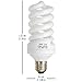 Fotodiox 30 Watt Daylight Compact Fluorescent (CFL) Light Bulb, Full Spectrum (5400k CRI~90) Daylight White Light High-Wattage Bulb, Great for Photo & Video Light Fixtures