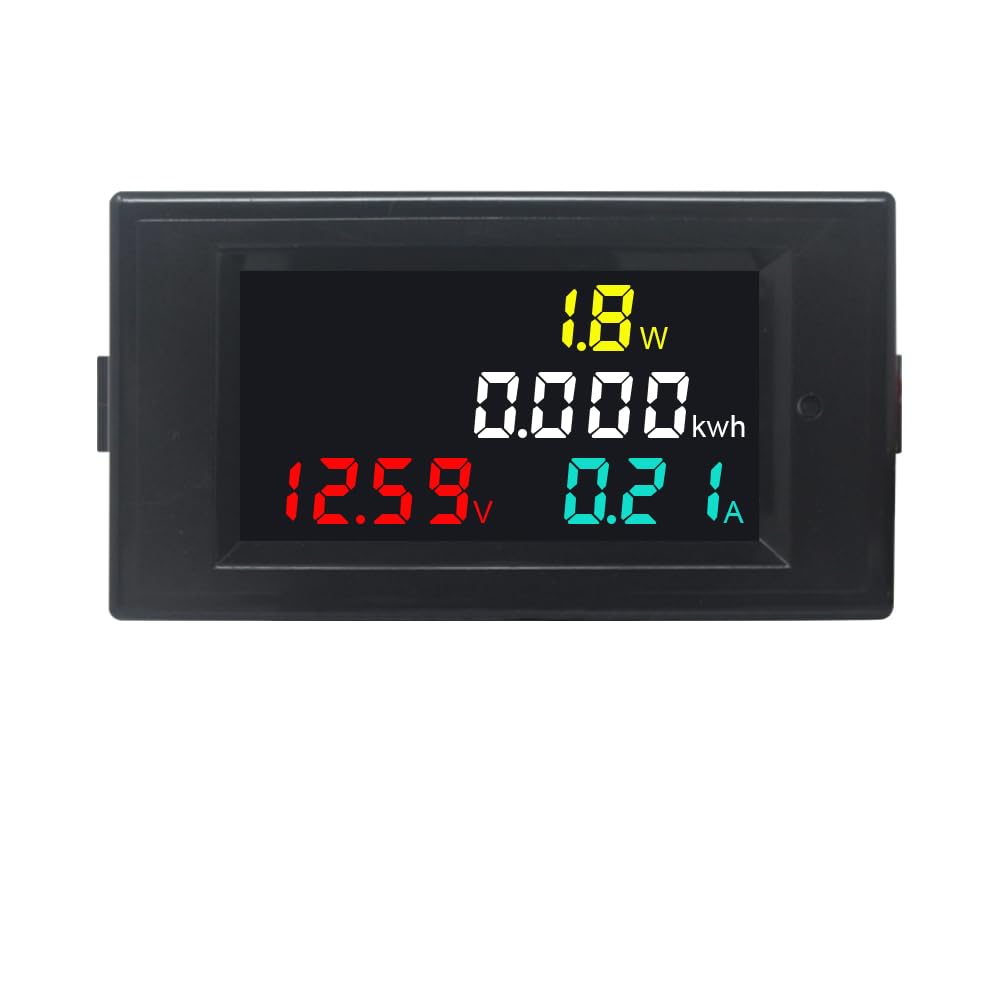 KETOTEK 4 in 1 Voltmeter Ammeter Digital Multimeter DC 14~600V 20A KWh Watt Volt Amp Meter Gauge LCD Display Panel Electricity Usage Monitor