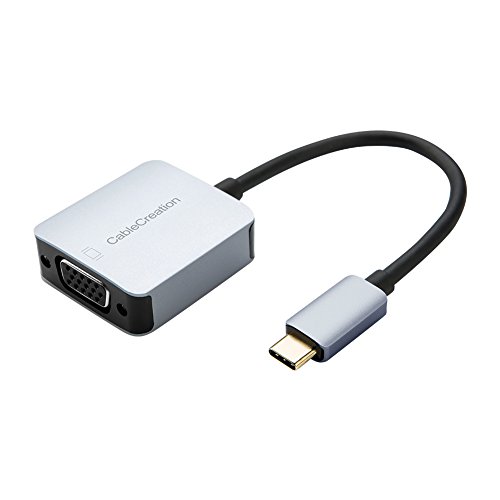USB C to VGA Adapter, CableCreation Type C to VGA 1080P@60Hz Aluminum Dongle, Compatible with MacBook Pro 2019 2018, iPad Pro 2018, Surface Book 2, Chromebook Pixel, XPS 15, Galaxy S10 S10+, LG G5 Q8