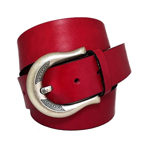 almela - Cinturón de mujer - Piel legítima - 4 cm de ancho - Cuero - 40mm - Vaqueros y Vestidos | DeHippies.com