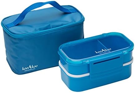 Bento Box Lunch Boxes & Handy STAY FRESH Insulated Cooler Bag Set by kooAkoo 8 pcs 2 Food Grade Containers Take Your Favorite Foods with You TODAY! Lazer Blue ...