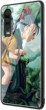 DEPING DP-13 Dragon Ball Z Case,Tempered Glass Back Cover and Soft Silicone Border Anti Scratch Bumper Design for Huawei P30 Lite Protective Case